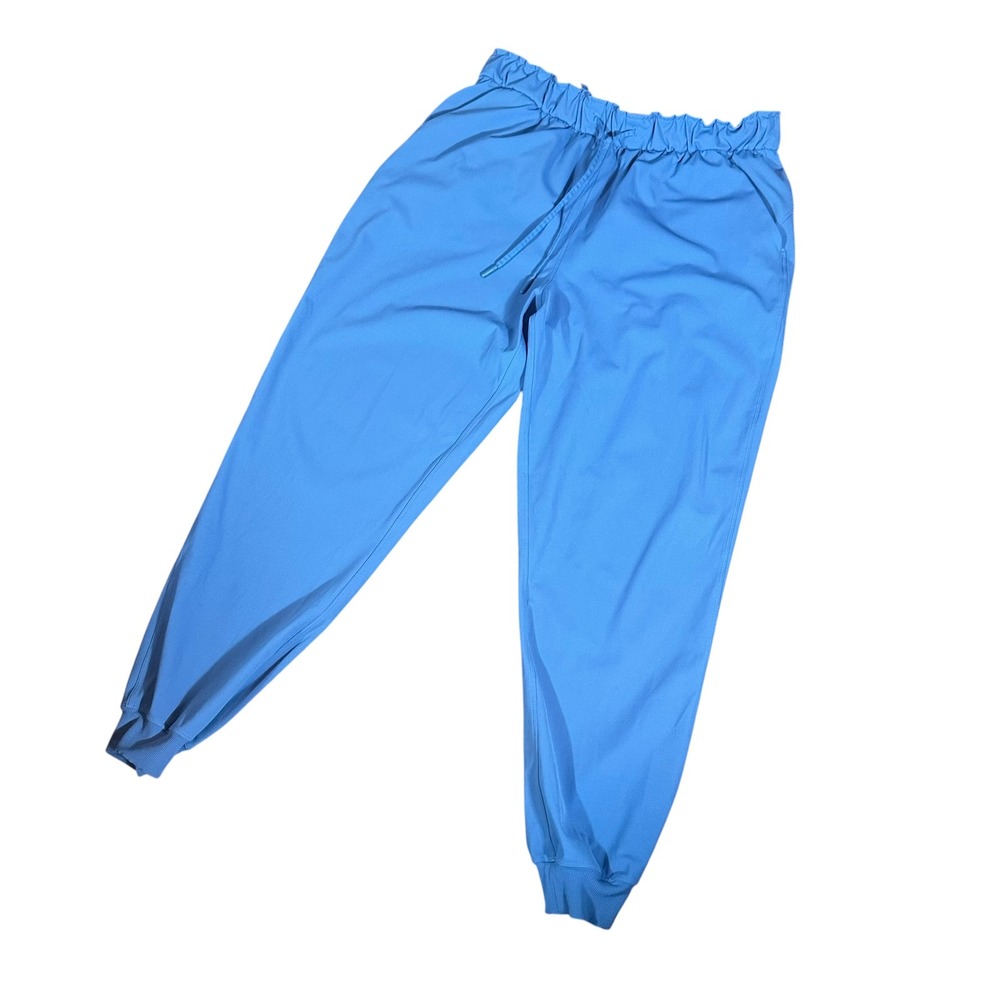 Lululemon Stretch High-Rise Jogger Women Size 12 Water Drop Blue Drawstring